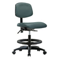 Medium Bench Chair Ergonomic Chair, No Arms, 21" to 28-1/4" Height, Vinyl, Colonial Blue