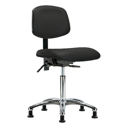 Medium Bench Chair Ergonomic Chair, No Arms, 21-1/2" to 29" Height, Vinyl, Black
