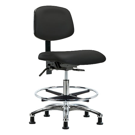 Medium Bench Chair Ergonomic Chair, No Arms, 21-1/2" to 29" Height, Vinyl, Black