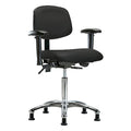 Medium Bench Chair Ergonomic Chair, Adjustable Arms, 21-1/2" to 29" Height, Vinyl, Black
