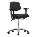 Medium Bench Chair Ergonomic Chair, Adjustable Arms, 21-1/2" to 29" Height, Vinyl, Black
