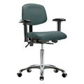 Medium Bench Chair Ergonomic Chair, Adjustable Arms, 21-1/2" to 29" Height, Polyurethane, Vinyl