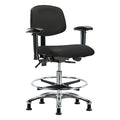 Medium Bench Chair Ergonomic Chair, Adjustable Arms, 21-1/2" to 29" Height, Vinyl, Black