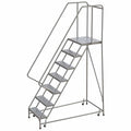 8.5 ft H Aluminum Rolling Ladder, 7 Steps, 350 lb Load Capacity