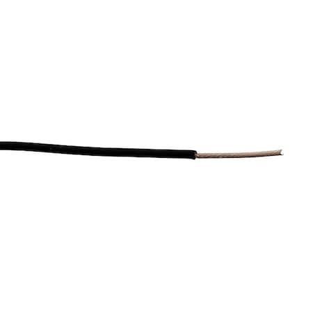 High Temp and High-Voltage Wire, TFE, 14 AWG, Black, Stranded, 300V, 10 ft