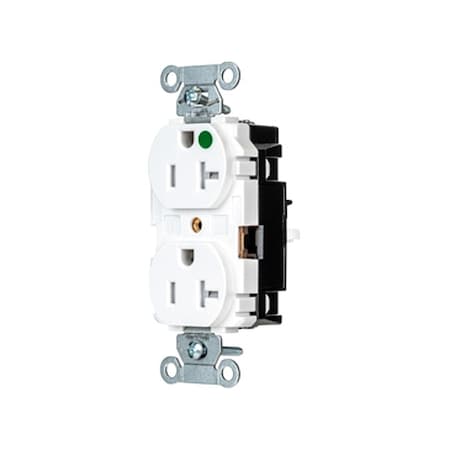 Straight Blade Receptacle, 5-20R, 20 A, 125V AC, 2 Pole, 3 Wire, Surface Mount, Grounded