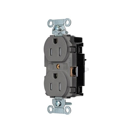 Straight Blade Receptacle, 5-15R, 15 A, 125V AC, 2 Pole, 3 Wire, Surface Mount, Grounded
