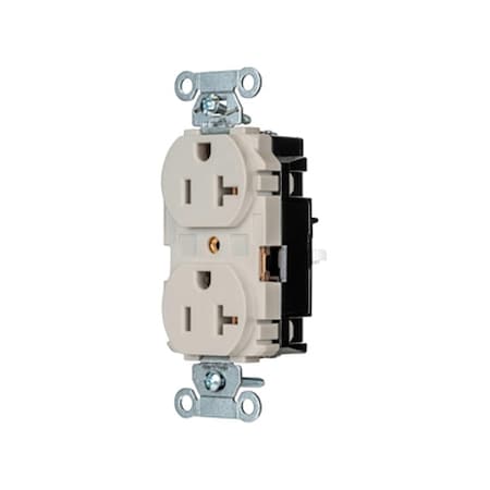 Straight Blade Receptacle, 5-20R, 20 A, 125V AC, 2 Pole, 3 Wire, Surface Mount, Single