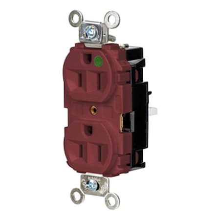 Straight Blade Receptacle, 5-15R, 15 A, 125V AC, 2 Pole, 3 Wire, Surface Mount, Grounded