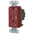 USBReceptacle, 15A, 1/2hp, Rd, Thrmplstc