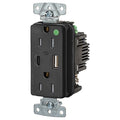 USBReceptacle, 15A, 1/2hp, Blk, Thrmplstc