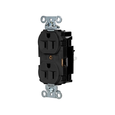 Straight Blade Receptacle, 5-15R, 15 A, 125V AC, 2 Pole, 3 Wire, Surface Mount, Grounded