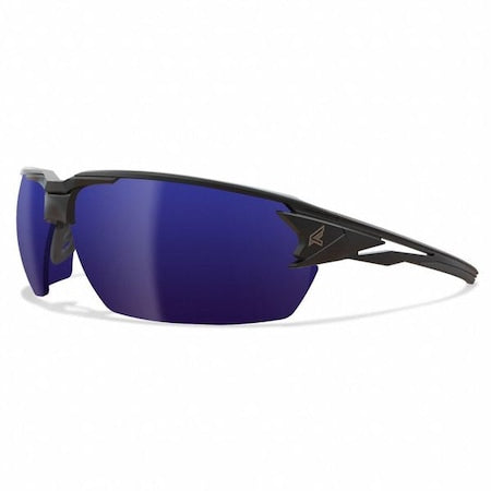 Pumori, Safety Glasses, Uncoated, Blue Mirror Lens, Black Frame, Half-Frame