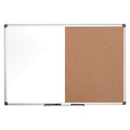 MasterVision Maya Series Combo Whiteboard/Cork Board, Wall Mount, 24""x36"", Aluminum Frame
