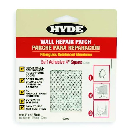 Wall Patch, 4 in x 4 in, Aluminum/Fiberglass