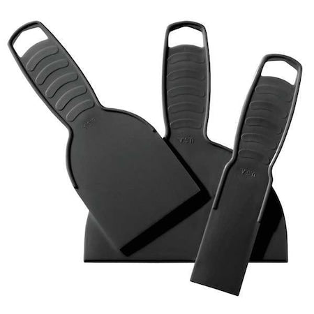 Putty Knife/Scraper Set, 1-1/2,3,6" W, 3Pc