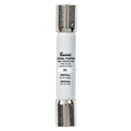 UL Class Fuse, G Class, Time-Delay, 50A, 480V AC, Non-Indicating