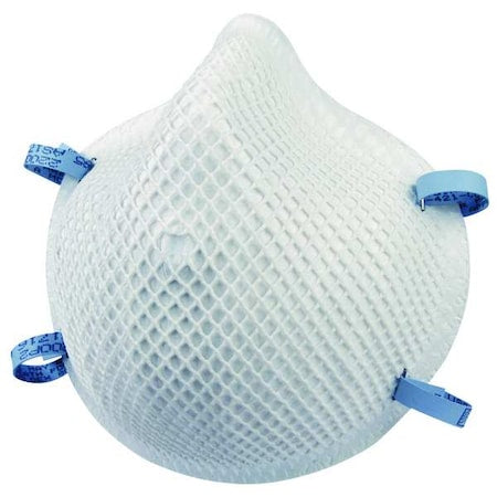 Disposable Respirator, N95, Non-Adj. Dual Strap, Molded Nose Bridge, Dura-Mesh Shell, M/L, PK20