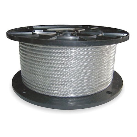 Cable, 1/8 In, 100ft.L, 352 lb., 7x19, SS