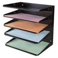 File Holder, Black, Steel, 12 in W, 8 3/4 in L, 12 1/8 in H, 5 Number of Compartments