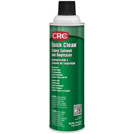 Quick Clean Safety Solvent and Degreaser, 19 oz, Aerosol Spray, Ready To Use, Solvent Based, K1