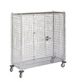 Wire Security Cart with Fixed Shelves, 900 lb Capacity, 28 1/2 in W x 64 in L x 68 in H, 0 Shelves