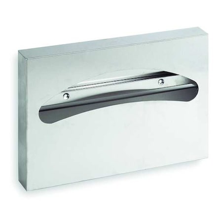 Toilet Seat Cover Dispenser, 1/2 Fold, 250 Cover Capacity, Wall Mount, Stainless Steel, Silver