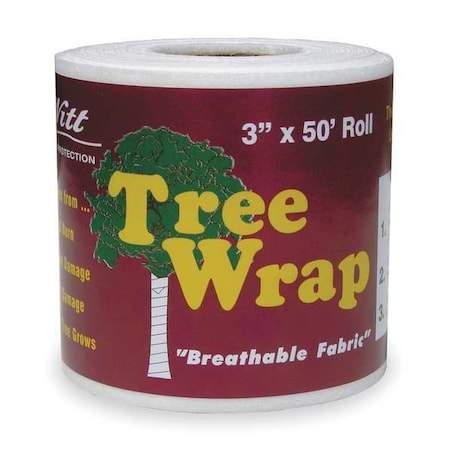 3 in x 50 ft Breathable Tree Roll Fabric, White, Polypropylene