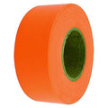 Flagging Tape, No Legend, Fluorescent Orange, 1 3/16 in Wide x 150 ft Length, Vinyl, 4 mil