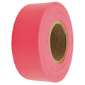 Flagging Tape, No Legend, Fluorescent Red, 1 3/16 in Wide x 150 ft Length, Vinyl, 4 mil