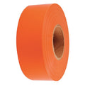 Flagging Tape, Orange, Polyethylene, 1 3/16 in Roll Width, 300 ft Long, 2 mil Thick, UV Resistant