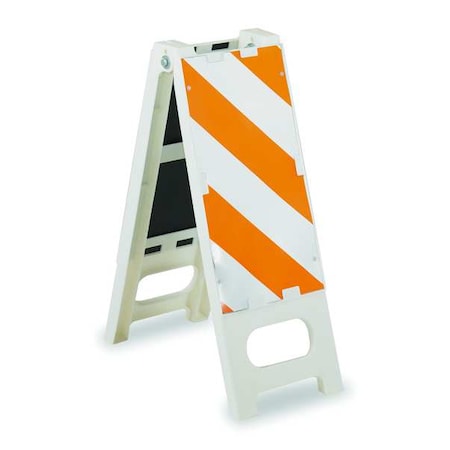 N-Cade Barricade, Polypropylene, Engineer, 36 in Height, 36 in Length, 13 lb, White