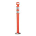 Permanent Mount Delineator Post, Polyethylene, High-Intensity Prismatic, 43" Height, 6 lb, Orange