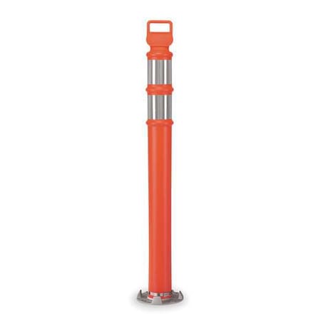 Permanent Mount Delineator Post, Polyethylene, High-Intensity Prismatic, 43" Height, 6 lb, Orange