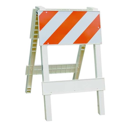 Type 1 Folding Barricade, Polypropylene, High-Intensity Prismatic, 40 in Height, 40 in Length