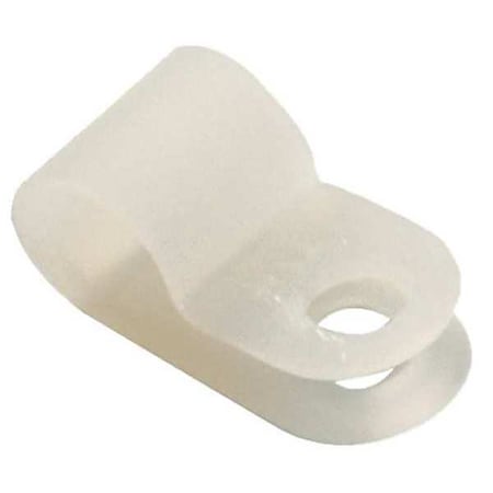 Cable Clamp, Nylon, 1/4 in Bundle Dia., Natural, 25 PK