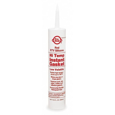 RTV Silicone Gasket Maker, Low Volatile Hi-Temp, 11.1 oz, Cartridge, Red