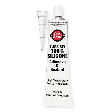 Waterproof Gasket Sealant, 3 oz, Clear, Temp Range -75 to 500 Degrees F