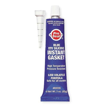 Sensor-Safe RTV Gasket Maker, 3 oz, Blue, Temp Range -75 to 500 Degrees F