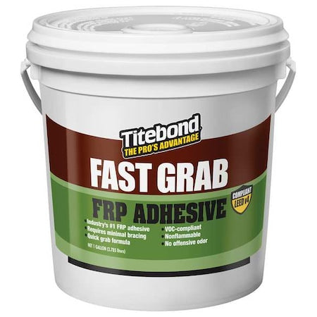 Instant Adhesive, GREENchoice Fast Grab FRP Series, Light Beige, 1 gal, Bottle