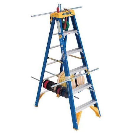 6 ft Fiberglass Stepladder, 375 lb Capacity