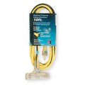 SJTW Outdoor Extension Cord, PVC, 12 AWG 3 Outlets, 5-15R, Yellow/BLK, 5-15P