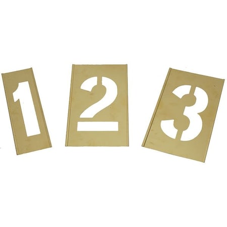 Interlocking Stencil, Numbers, Brass, 1F044
