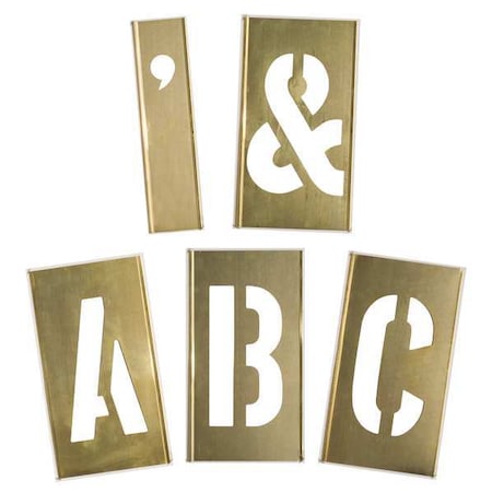 Interlocking Stencil, Letters, Brass, 1F045