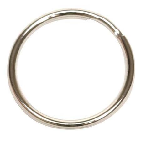 Split Key Ring, Gray, Steel, Nickel Plated 25 PK