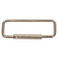 Split Key Ring, Gray, Steel, Spring Sleeve, Nickel Plated 25 PK
