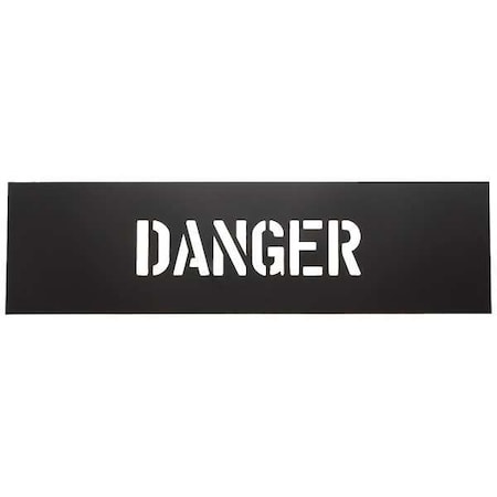 Stencil, Message, Danger, 2 1/2 in Character Height, PVC, Black