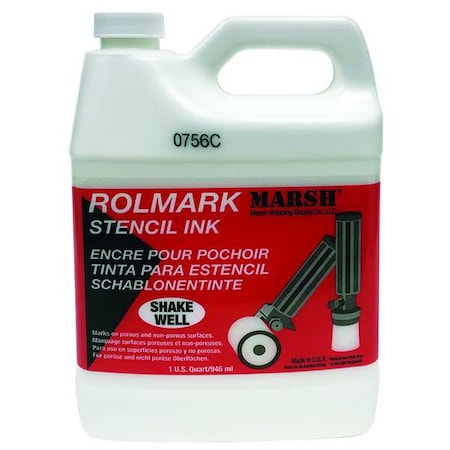 Stencil Ink, White, Container Size: 1 qt