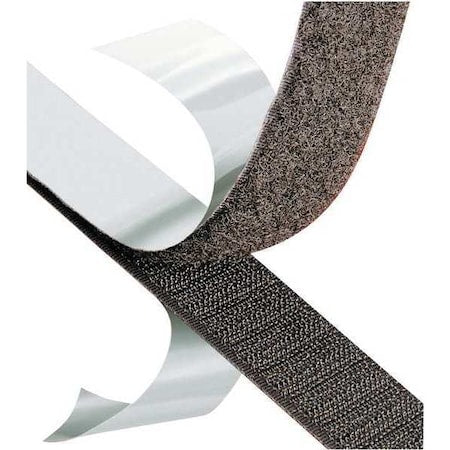Reclosable Fastener, Acrylic Adhesive, 150 ft, 1 in Wd, Black
