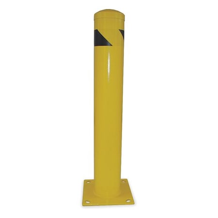 Safety Bollard, H42In, Dia 5 1/2In, Yellow